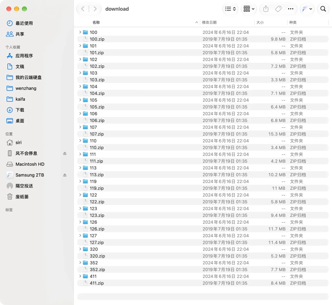 2019-04-18 批次的子游戏热更包目录，按游戏编号分文件夹和 zip